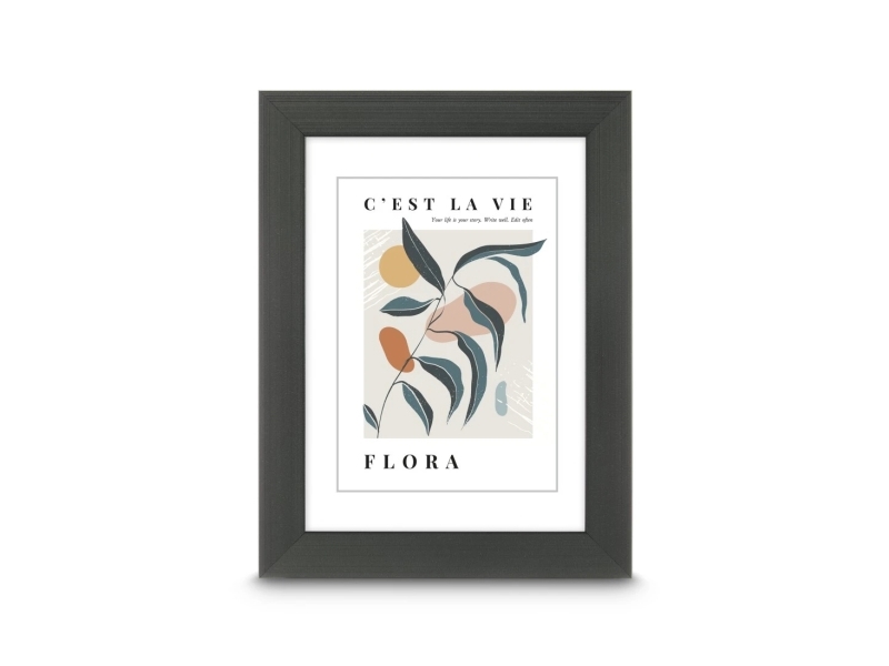 Hama Flora, Yksi kuvakehys, Polystyreeni (PS), Harmaa, Seinä, 13 x 18 cm, Suorakulmainen