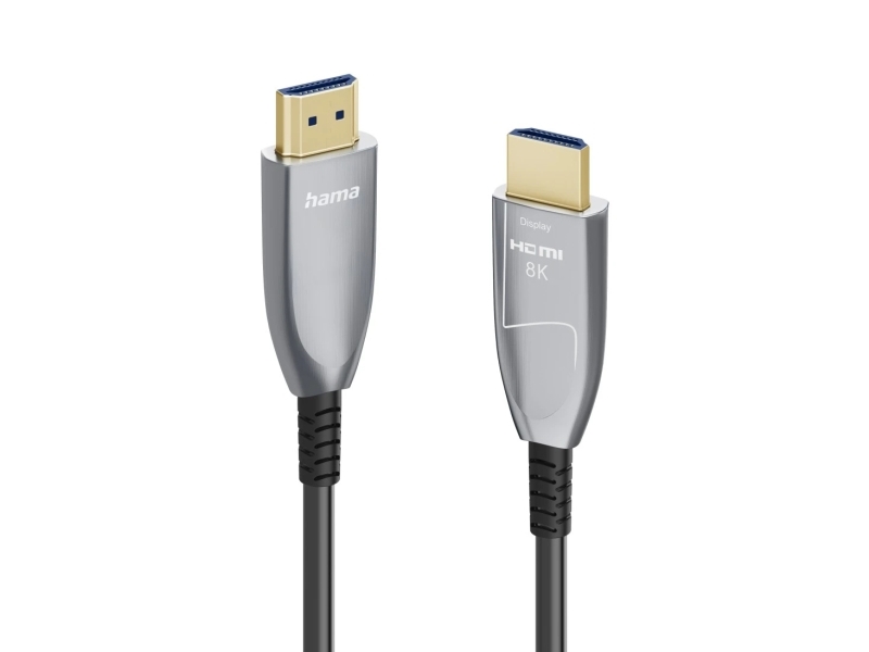Hama 00202036, 15 M, Hdmi Type A (Standard), Hdmi Type A (Standard), 3D, 48 Gbit/Sek., Sort, Grå, Sølv