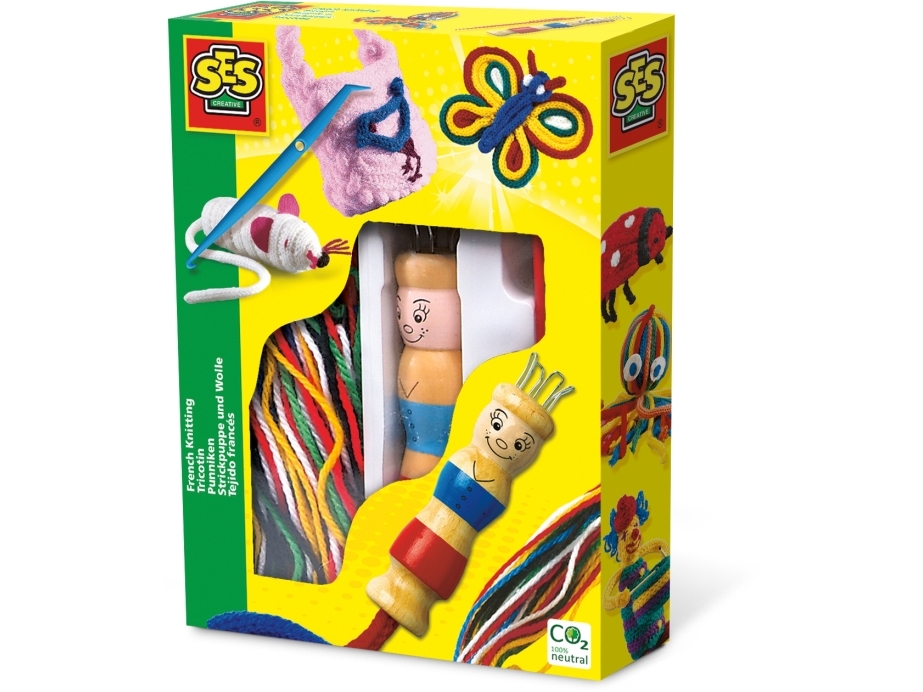 SES Creative Childrens French Knitting Kit, Pysselset för barn, 5 År, Trä, Multifärg, 1 styck | Leksaker - Kreativitet - Sy, Sticka & Broderi | GameStuff