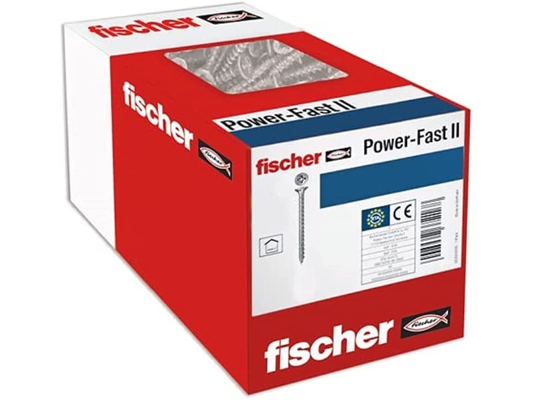 Fischer 670198, Skrue, Zink, Træ, Generel Nytteværdi, Fuld Tråd, Fladt Hoved