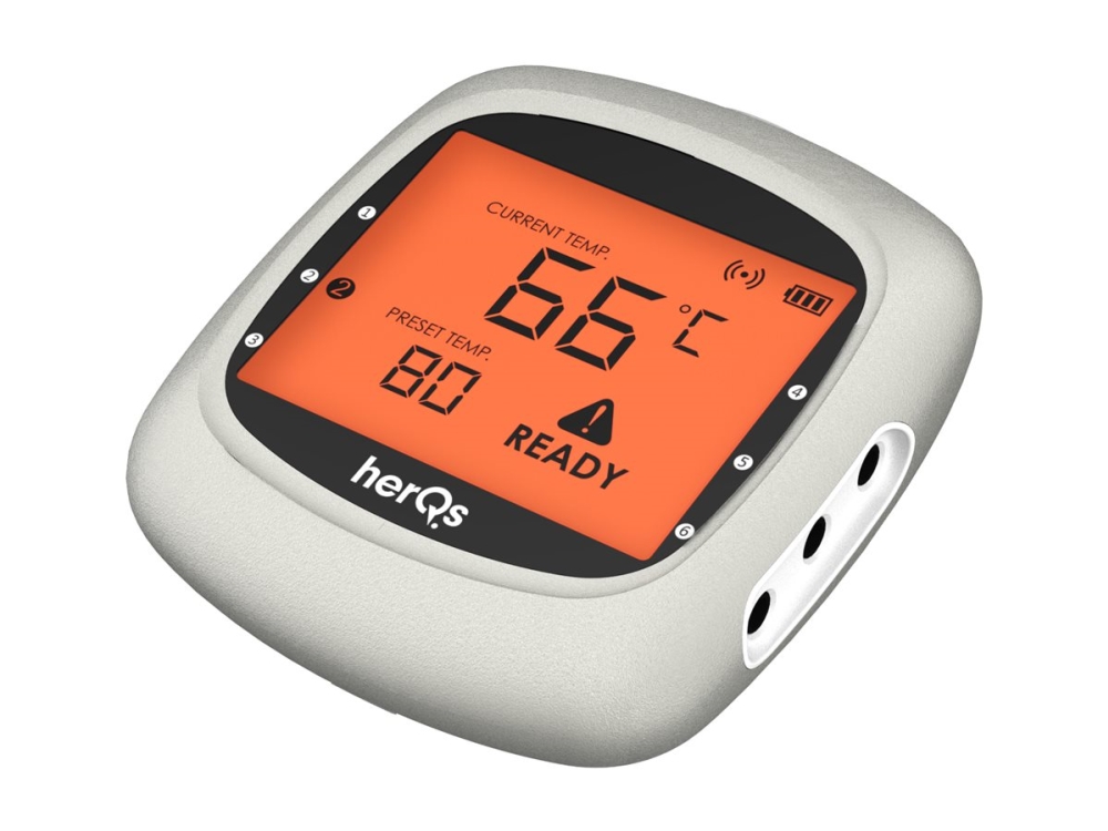 HerQs Easy BBQ, stegetermometer med trådløs display, appstyret
