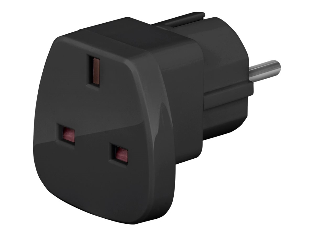 goobay - Strømkoblingsadapter - power CEE 7/7 (hann) til BS 1363 (hunn) - 250 V - 13 A - svart