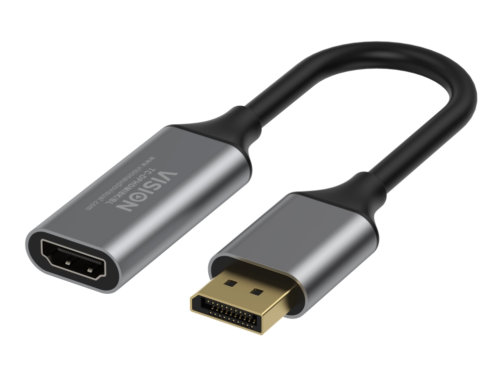 Vision - Videoadapter - Displayport Han Til Hdmi Hun - Sort - 4K60 Hz Support