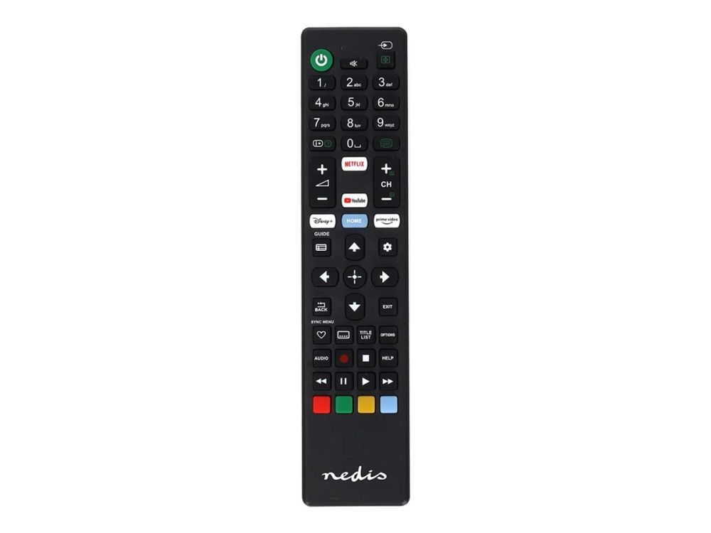 Nedis - Erstatnings Fjernbetjening | Egnet til: Sony | Fast | 1 Enhed | Amazon Prime / Disney + Button / Netflix-knap / Youtube-knap | Infrarød | Sort - TVRC45SOBK