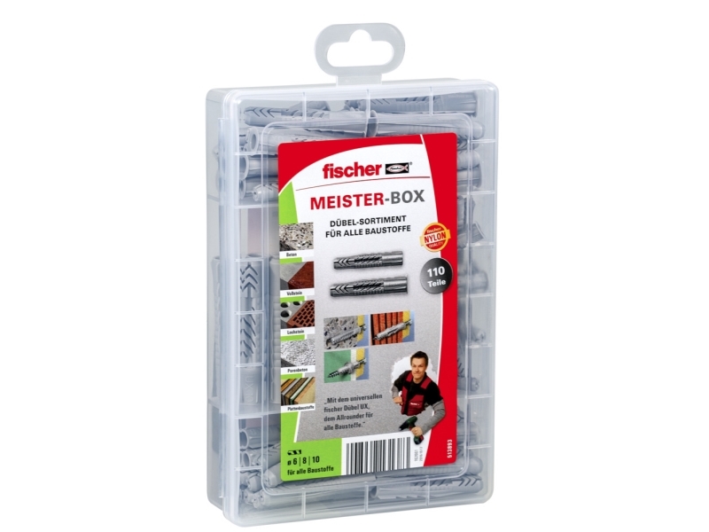 Fischer MEISTER-BOX UX/UX R, Udvidelsesanker, Beton, Metal, Plast, Grå, 110 stk, Kasse