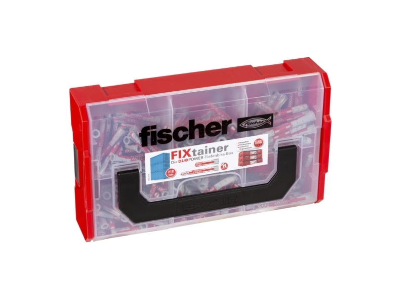 Fischer FIXtainer - DUOPOWER, Udvidelsesanker, Beton, Metal, Plast, Grå, 210 stk, Kasse