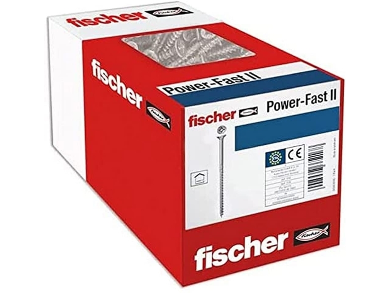 Fischer 670412, Skrue, Stål, Træ, Generel nytteværdi, Delvis gevind, Fladt hoved