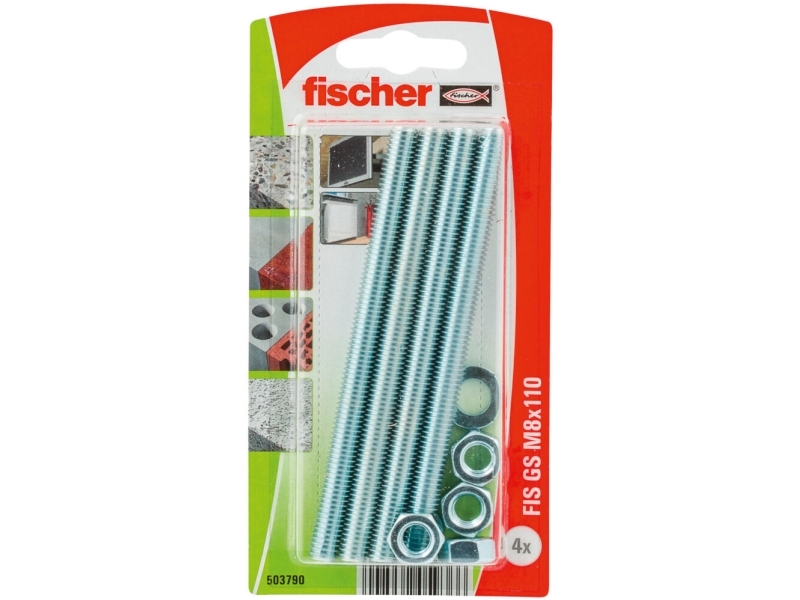 Fischer 503790, Bolts & Nuts, Beton, Allgemeiner Nutzen, M8, Sichtverpackung, 4 Stück(E)