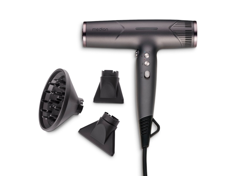 Medion Life Hd2 Haartrockner Mit Ionen-Technologie, 95 °C, 82 Db, Schwarz, Einfarbig, 1,8 M, Tasten