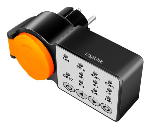 Logilink Et0015, Tages-/Wochenzeitschaltuhr, Schwarz, Orange, Digital, Tasten, Polycarbonat (Pc), Ip44