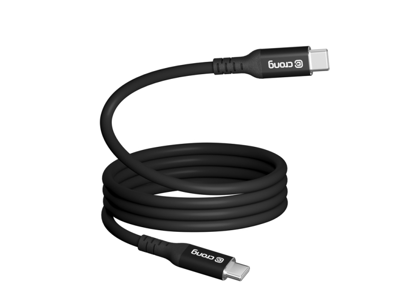 Crong Soft Link - 100W Pd 5A Usb-C Til Usb-C-Kabel 120 Cm (Sort)