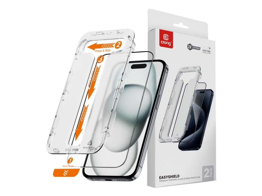 Crong Easyshield 2Er-Pack - Gehärtetes Glas Für Iphone 15 Plus (2 Stück)