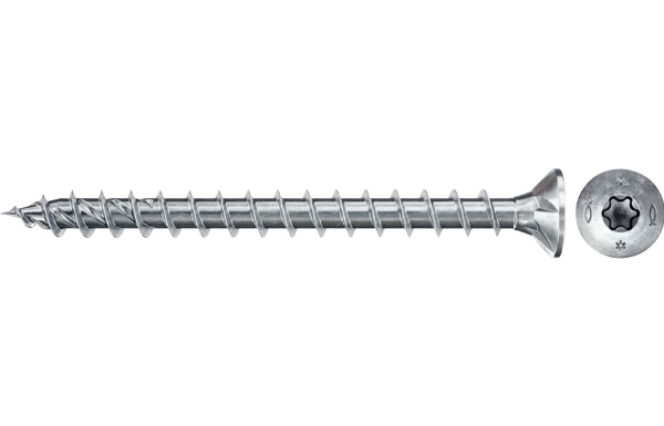 Fischer 670160, Skrue, Zinkbelagt Stål, Træ, Zink, Fuld Tråd, Forsænket Hoved