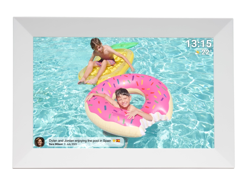 DENVER FRAMEO PFF-1024WMK2 - Digital fotoramme - 1 GB RAM - 16 GB - 10.1 - 1280 x 800 - hvid