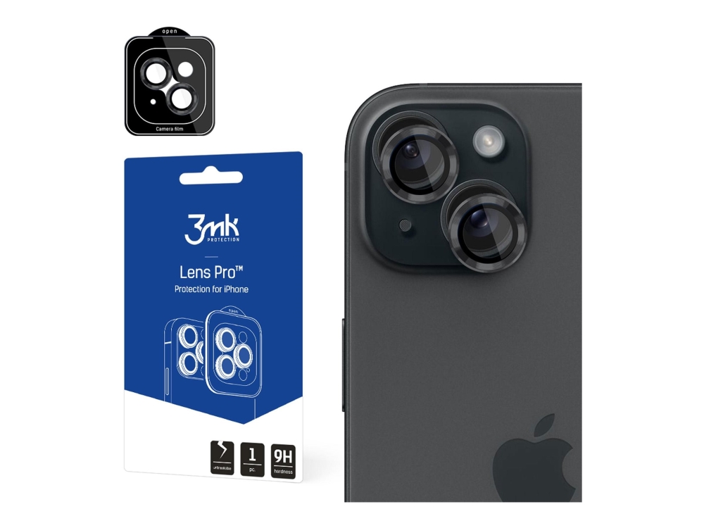 3Mk Lens Protection Pro - Objektiv Beskyttelse For Mobiltelefon - Grafit - For Apple Iphone 15