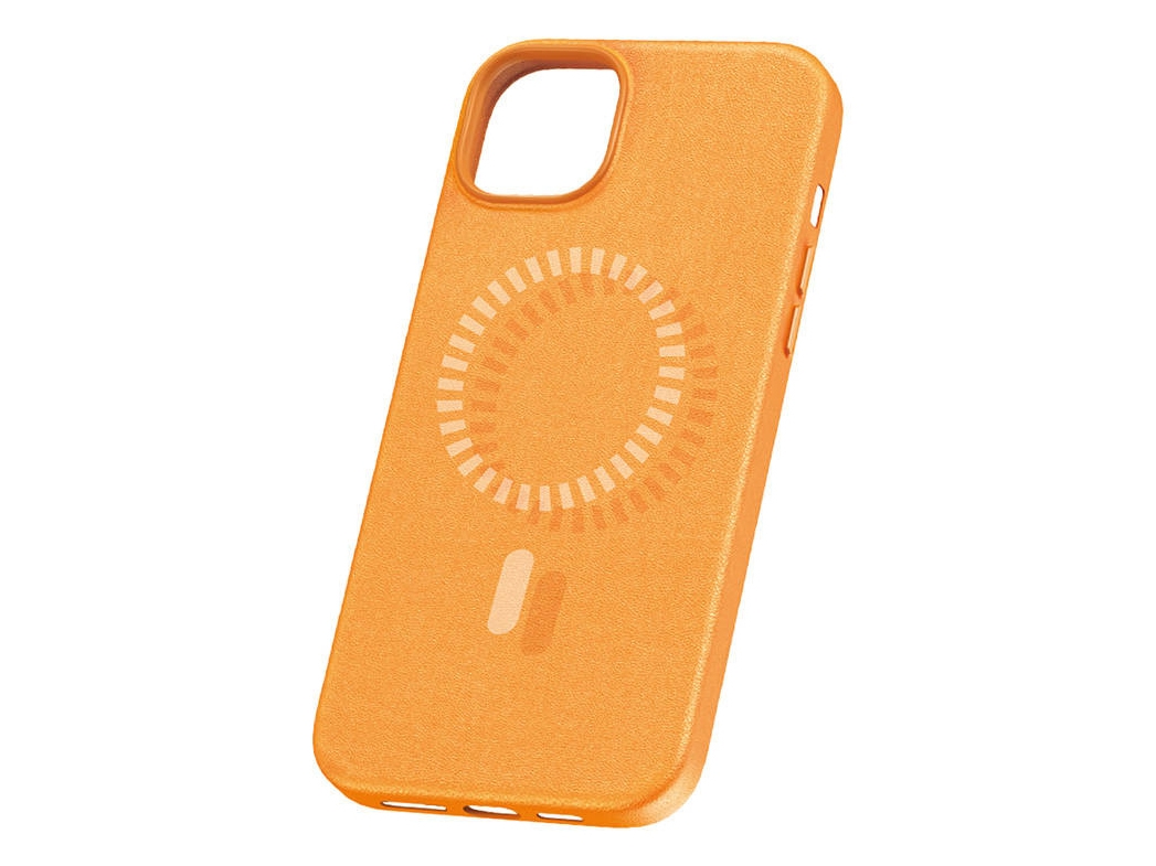 Magnetische Hülle Für Iphone 15 Plus Baseus Fauxther Series (Orange)