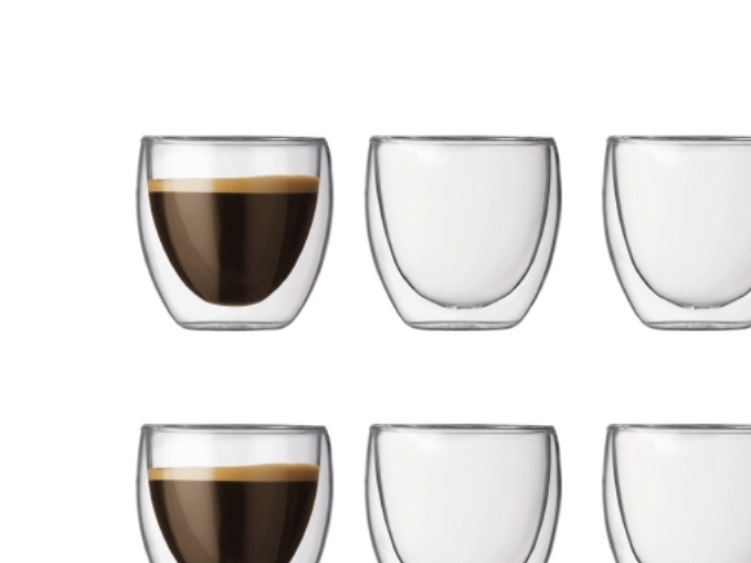 Bodum Pavina, Transparent, Glas, Rund, 6 Stück(E), Klar, 80 Ml
