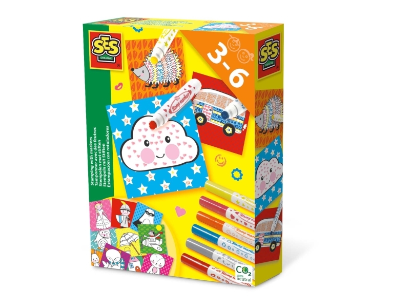 SES Creative 14896, Blå, Grå, Orange, Lyserød, Rød, Gul, Rund, Figurspids, 3 År, 6 År, Barn