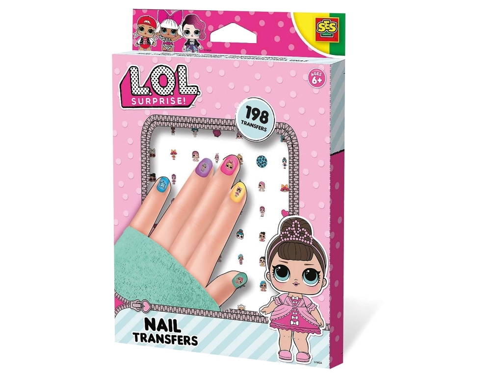 SES Creative L.O.L. 14193, Sæt med negletatoveringer til børn, 6 År, Flerfarvet
