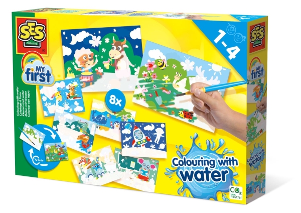 SES Creative Malesæt - Min Første - Mal Med Vand - Skjulte Dyr