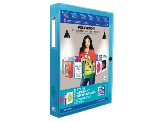 ELBA POLYVISION uppsamlingsbox, A4, PP, fyllningshöjd: 40 mm, blå transparent ficka på framsidan, transparent (994034 BL) | Arkivering - Arkiv box/mappar - Förvaringslåda för hängmappar | GameStuff