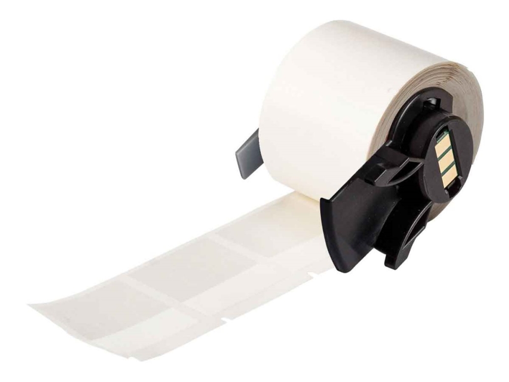 Brady - Vinyl - Matt - Permanenter Acrylatkleber - 101,6 Mikron - Weiß, Klar - 38,1 X 38,1 Mm 250 Etiketten (1 Rolle(N) X 250 Selbstlaminierende Etik