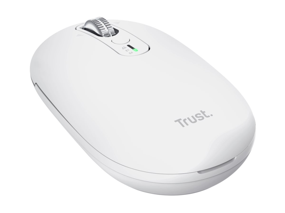 Trust Seron - Mus - Højre- Og Venstrehåndet - Optisk - 7 Knapper - Trådløs - 2.4 Ghz, Bluetooth - Usb-C Trådløs Modtager - Hvid - Hængeboks
