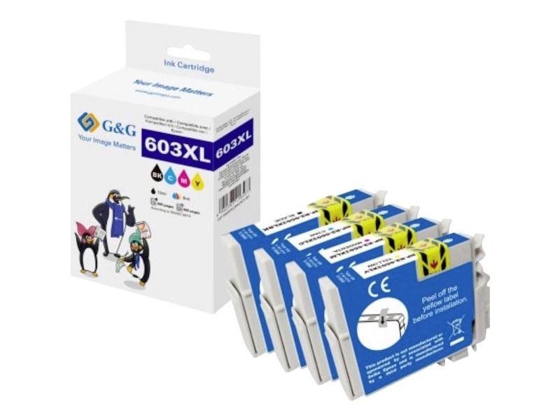 G&G Np-R2-0603Xlbk(Pg), Schwarz, Cyan, Magenta, Gelb, 13 Ml, 27 Ml, 1 Stück(E), 608 Seiten, Multipack
