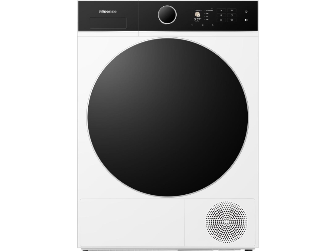 Hisense DH5I804BWCD, Vapaasti seisova, Edestä täytettävä, Lämpöpumppu, Valkoinen, Rotaatio, Kosketus, Vasen