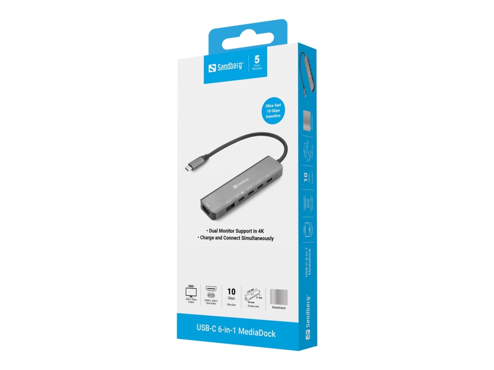 Sandberg Usb-C 6-In-1 Mediadock