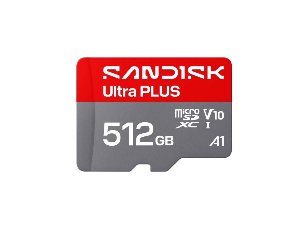 SanDisk Ultra PLUS - Flashhukommelseskort - 512 GB - A1 / Video Class V10 / UHS-I U1 / Class10 - microSDXC UHS-I