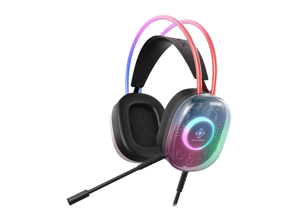 Deltaco Headset Gaming Rgb Beleuchtet Halbtransparent (Gam-186)