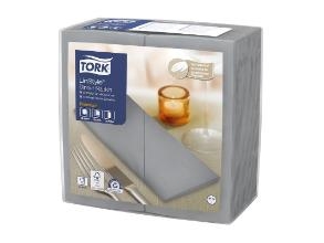 Servietten Tork Premium Linstyle 39X39 Cm 1/8-Fach Grau - 14 Pack X 50 Stk./Karton