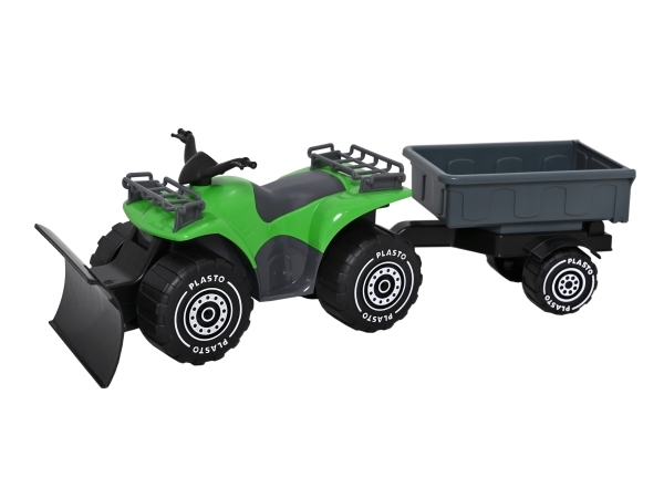 PLASTO Quad auralla ja perävaunulla 52 cm vihreä PLA1601 PLA1601