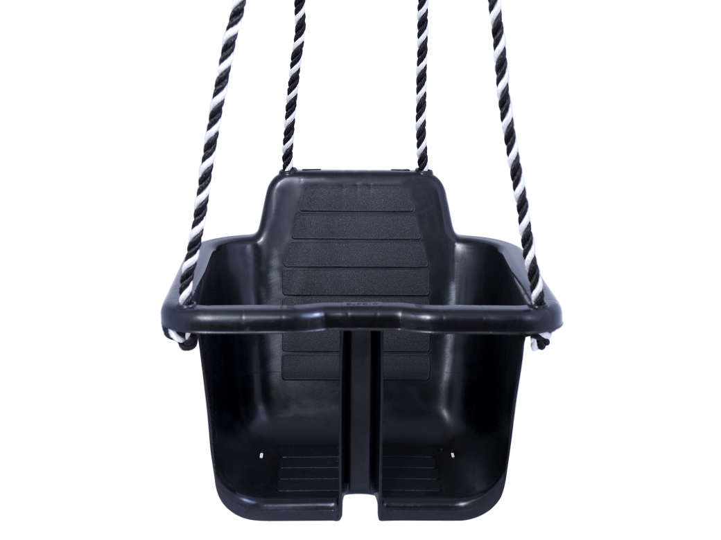 PLASTO Baby swing with ropes, black
