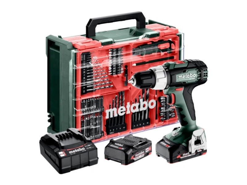 Metabo SB 18 L Set, Pistolgreb boremaskine, Sort, Rød, Sølv, 1,3 cm, 3,6 cm, 1,3 cm, 1,3 cm