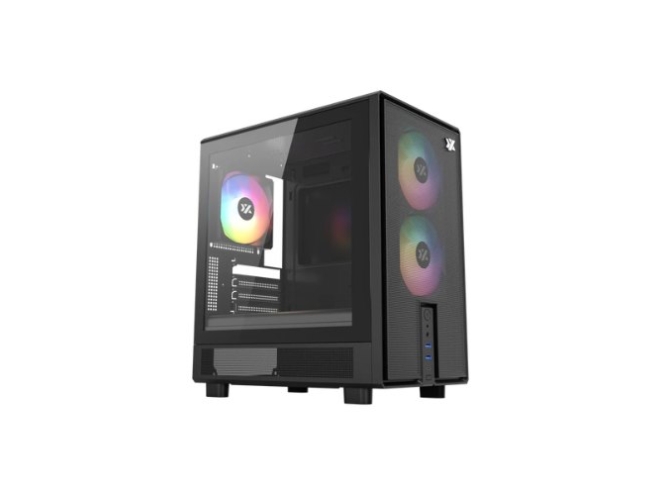 Torre Matx Xyz Atom Black 3 Vent Argb / 1X Usb 3.0, 1X Usb 2.0, 1X Usb-C X-Cs-Atom-B