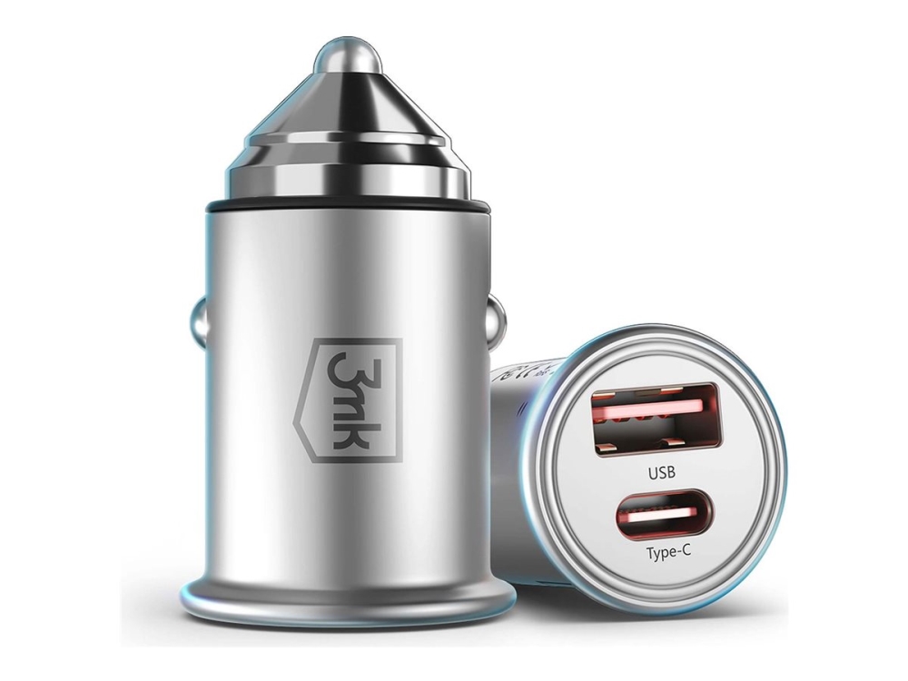 3mk Hyper - Bilstrømsadapter - 45 Wh - PD 3.0, QC 3.0 - 2 output-stikforbindelser (USB, USB-C)