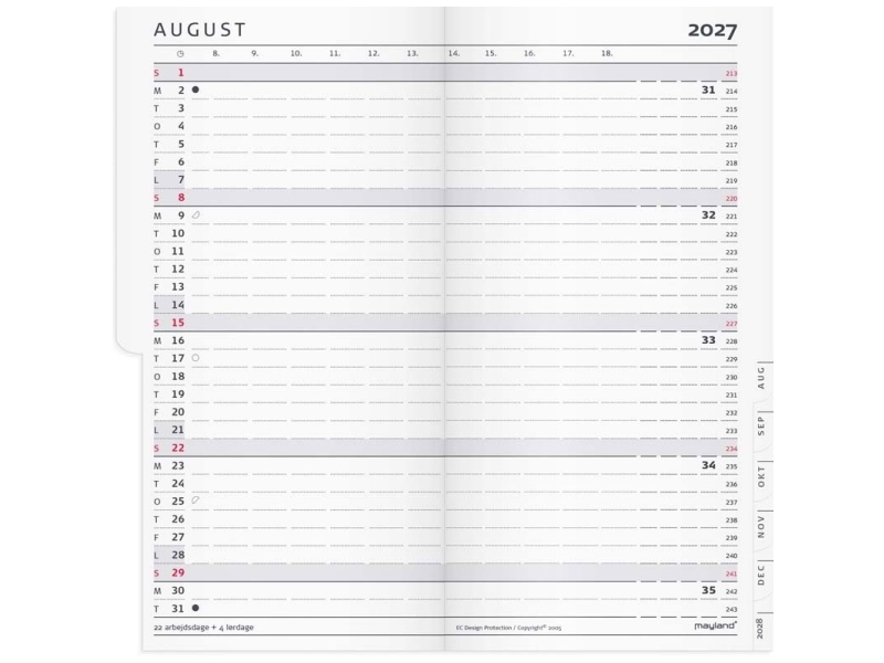Index Planner Monatskalender Refill + Tel. Reg. 2027