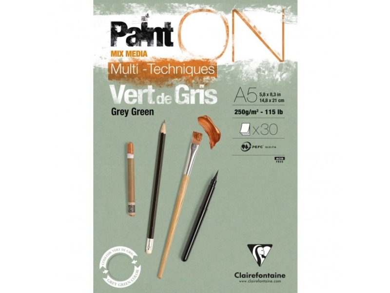Paint ON papirblok - Multi techniques - Vert de Gris - 30 ark