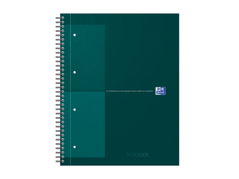 Oxford International collegehæfte A4+ ternet hårdt omslag spiral 80 blade (400191242)