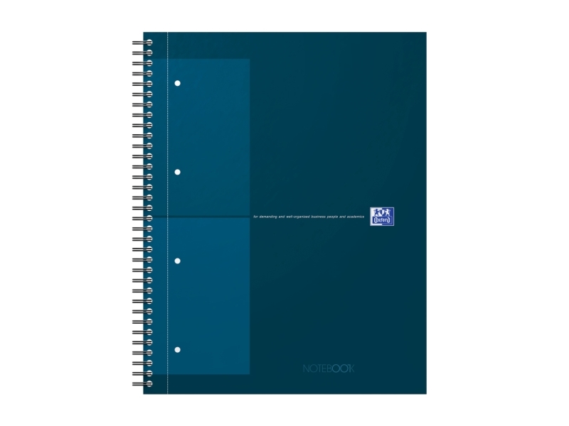 Oxford International notesbog NOTEBOOK, DIN A4+, ternet hardback, spiralbinding, 80 blade (400191243) – 1 stk