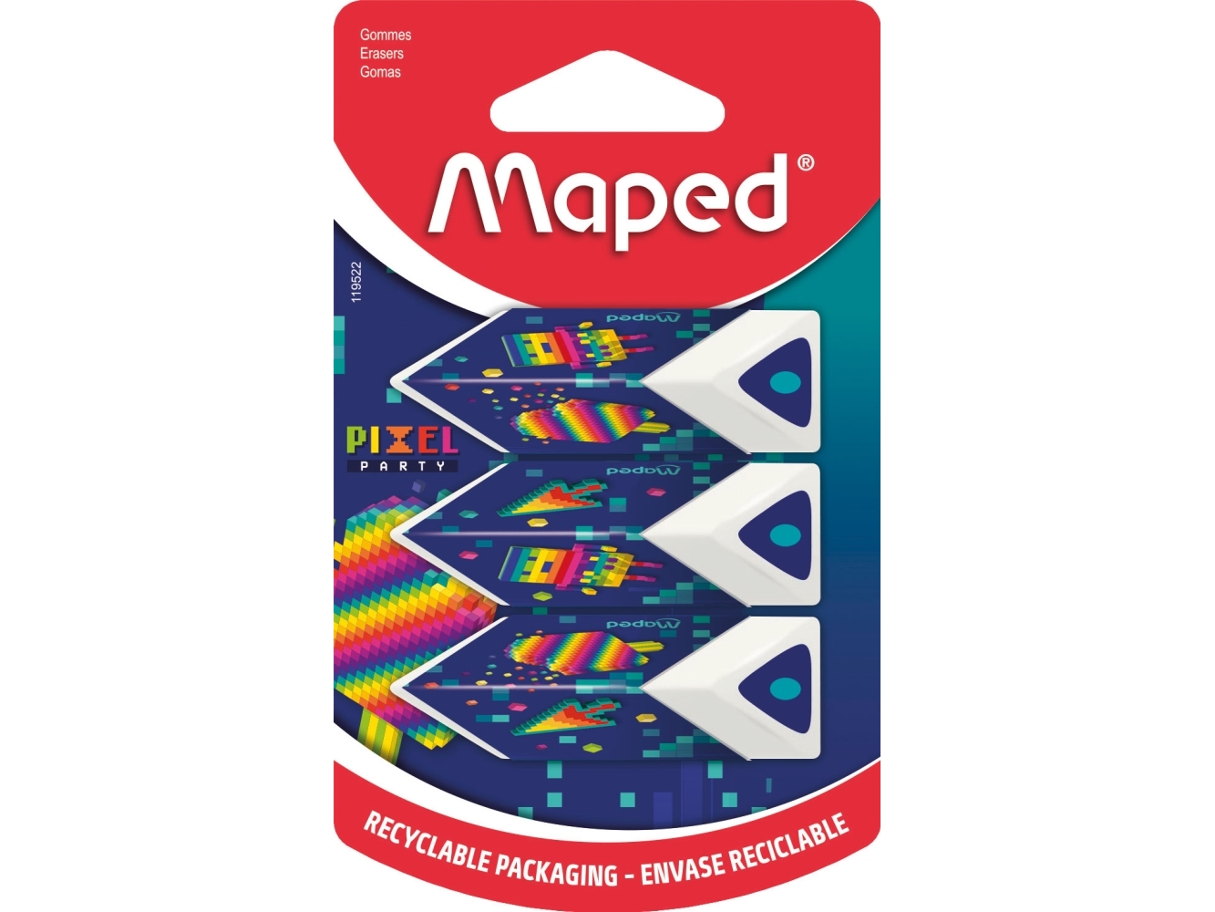 Maped 119522, Blå, Hvid, 3 stk, PVC, Phthalat