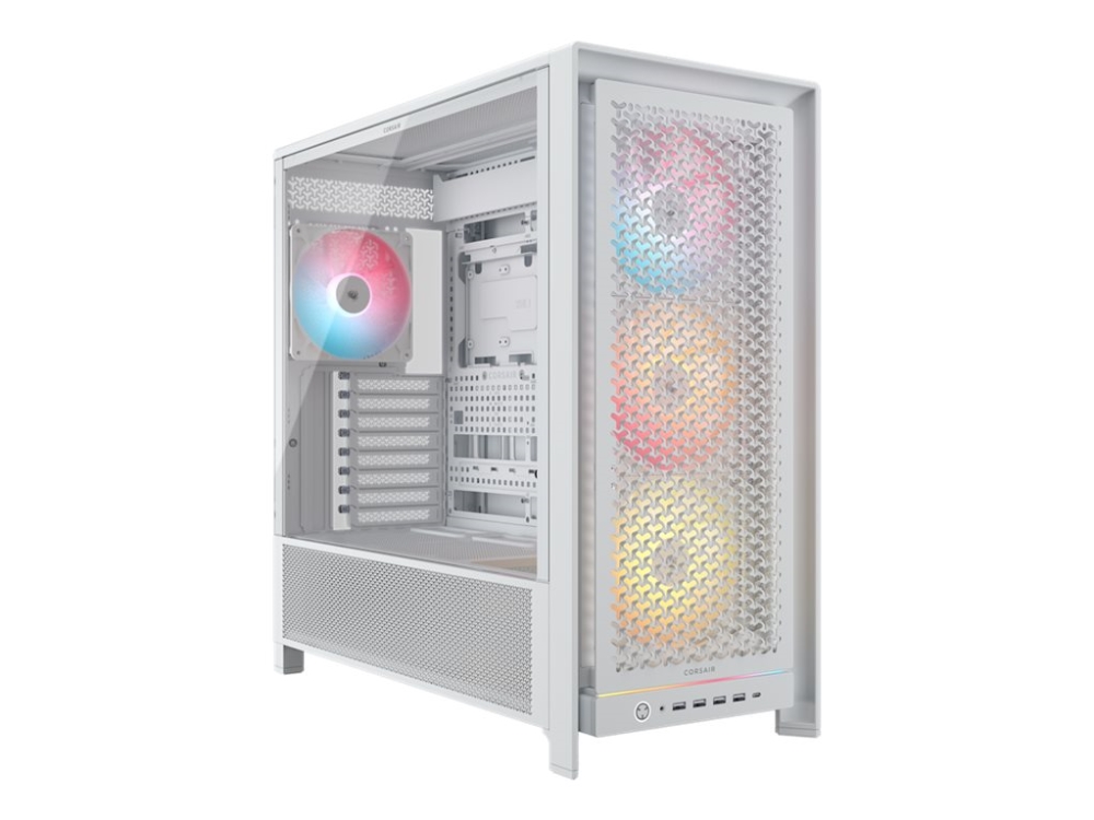 CORSAIR FRAME 4000D RS ARGB - Mid tower - udvidet ATX - sidepanel med vindue (hærdet glas) - ingen strømforsyning (ATX) - hvid - USB/Lyd