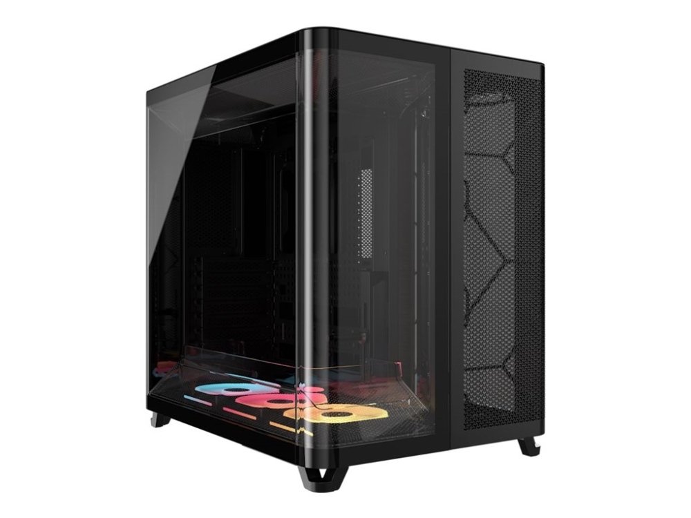 Corsair Air 5400 Lx-R Rgb Icue Link, Midi Tower, Pc, Schwarz, Atx, Eatx, Micro Atx, Mini-Itx, Stahl, Gehärtetes Glas, Gaming