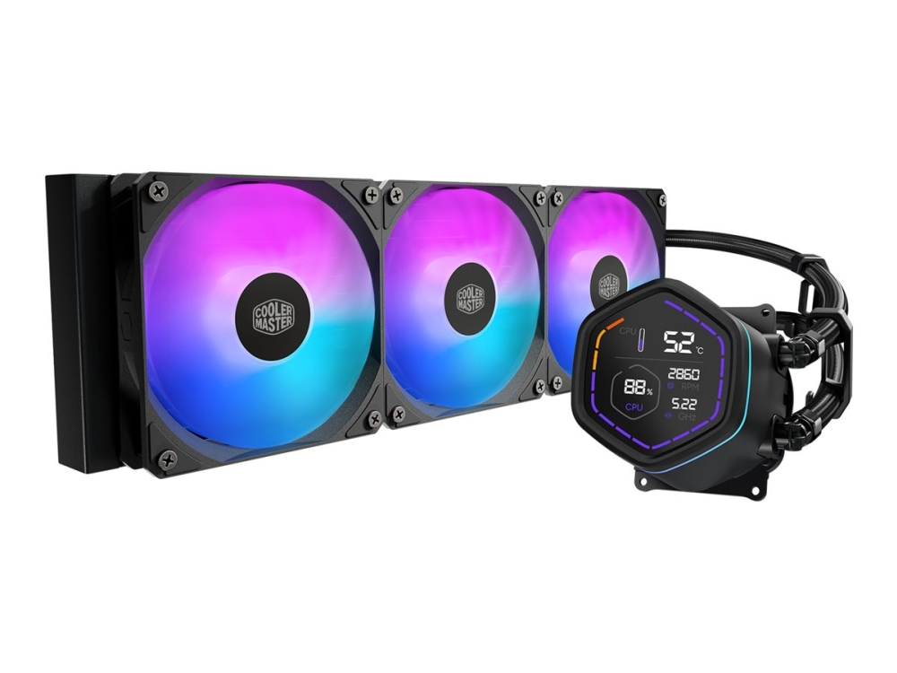 Cooler Master Masterliquid Core Nex Digital, All-In-One-Flüssigkeitskühler, 12 Cm, 650 Rpm, 1750 Rpm, 122 M³/H, Schwarz