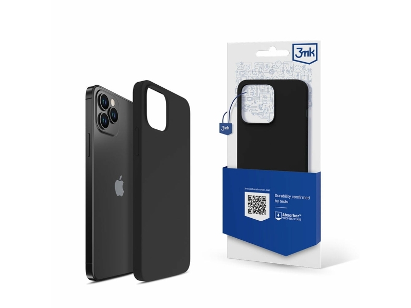 3Mk Silicone Case, Iphone 12 Pro Max, Sort