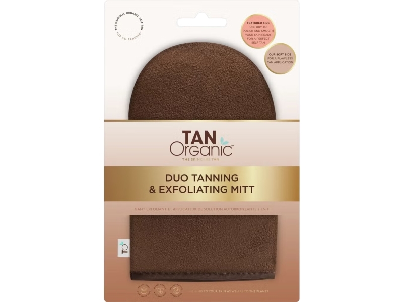 TanOrganic, Duo Tanning & Exfoliating, Tanning Mitts, Brown