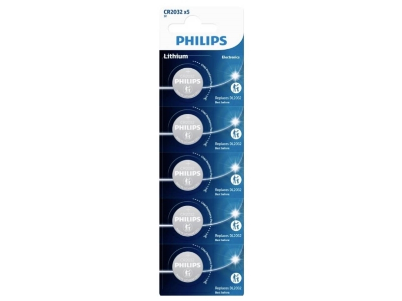 Philips Kolikkoparisto CR 2032 3 V 5 kpl Litium Minikennot
