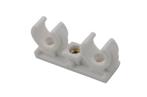 Klemrørbærer dobbelt 22mm